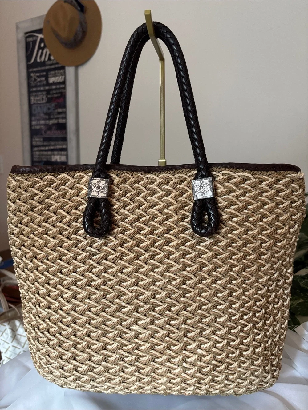 Vintage Brighton “Rita” Straw Tote
